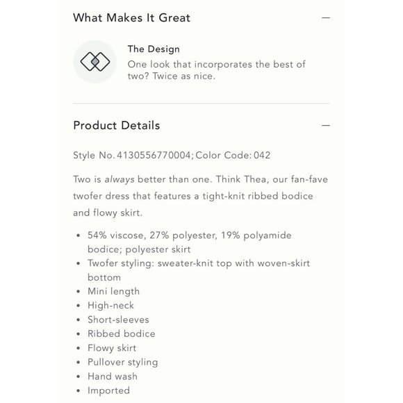 NWT Size S -Anthropologie The Thea Short Sleeve Twofer Mini Dress (NWT US$ 148) - Picture 13 of 13